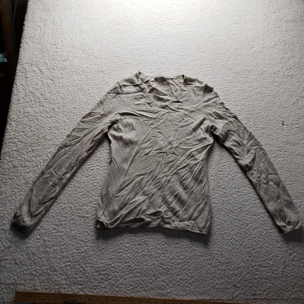 In Cashmere Sweater Womens Large Beige Crew Neck Long Sleeve Cashmere Knit